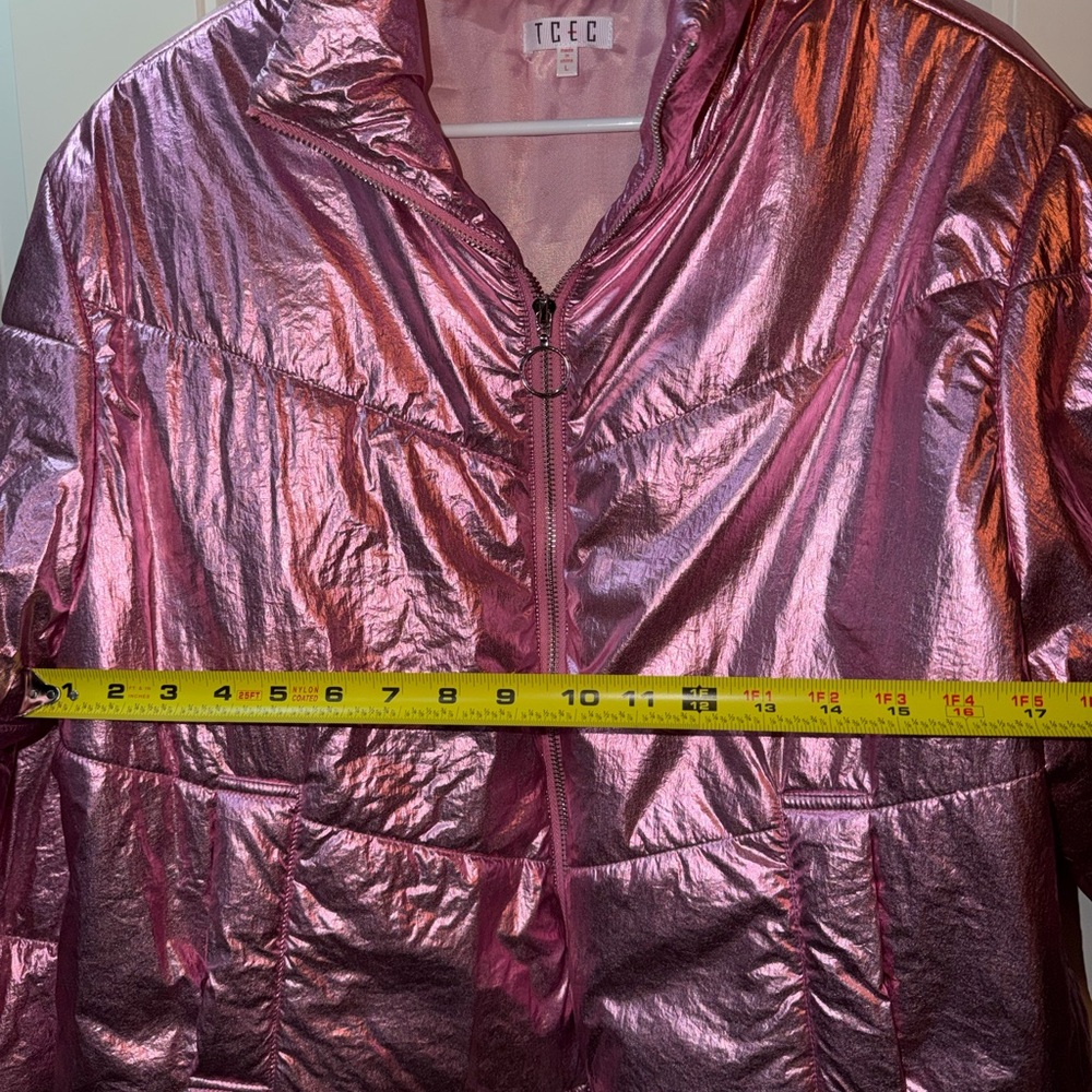 TCEC Metallic Pink Women's Puffer Jacket - Picture 3 of 4
